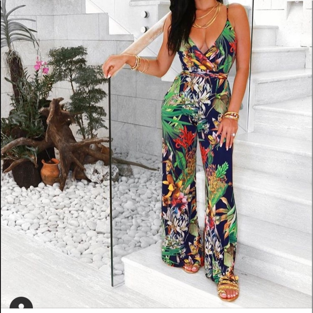 Tropical print jumpsuit